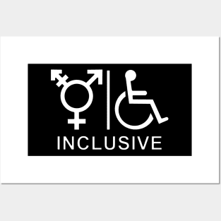 Gender Neutral and Whelchair Inclusive Bathroom Sign Posters and Art